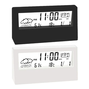 Estação Meteorológica de Casa com Relógio Eletrônico, Medidor de Temperatura e Umidade, Alarme, Termômetro LED, Termo-Higrômetro Multifuncional