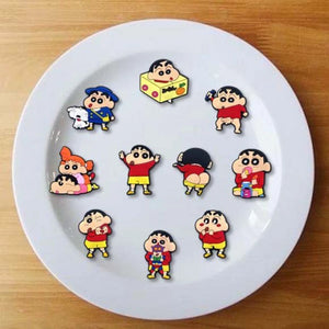 10/21Pcs Miniso Kawaii Anime Crayon Shin-Chan Fivelas para Sapatos Acessórios para Tamancos Charms de Sapatos de Desenhos Animados para Festa Presentes de Natal