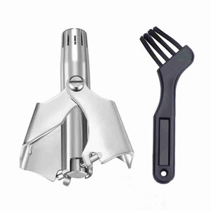 LISI Aparador de Pelos de Nariz Manual Lavável e Portátil para Homens e Mulheres, Aparador de Pelos de Ouvido à Prova d'Água em Aço Inoxidável com Escova de Limpeza