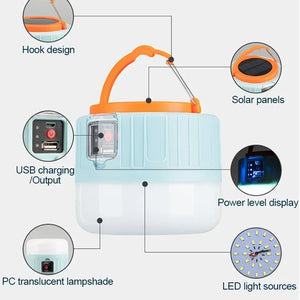 Lanterna de Camping Portátil Power Bank Lanterna LED para Camping Lanterna de Mão à Prova d'Água Luz de Tenda Externa Lanterna Recarregável Holofote Lanterna