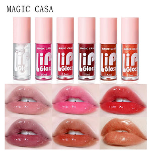 MAGIC CASA 6pcs/conjunto Pequena garrafa Óleo Labial Hidratante de Gel longa duração Hidratante suave brilhante Líquido Hidratante Labial