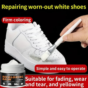 Novo Restaurador de Bordas Brancas para Calçados 35g - Creme Profissional para Reparação de Calçados para Tênis, Botas, Couro, Aplicação Fácil de Cor