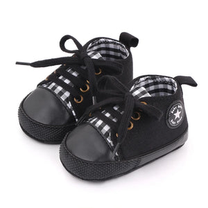 New Baby Shoes Boys Girls Classic Canvas Casual Sneakers Spring Newborn First Walker Toddler Soft Sole Non-Slip Walking Shoes