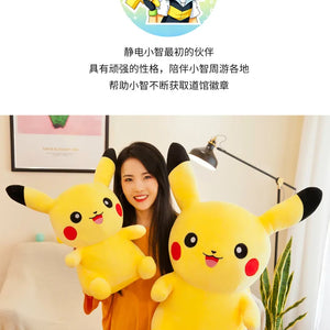 Brinquedos de Pelúcia Pokemon Pikachu de 25cm Kawaii Japão Anime Elfo Boneca de Pelúcia Macia e Fofa Boneca de Cartoon Pikachu Presente de Aniversário para Crianças Meninas