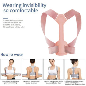 Cinto Corretor de Postura Respirável e Invisível Ajustável Corrige Postura Cinto de Suporte para Costas Colar Cervical Treinamento de Postura