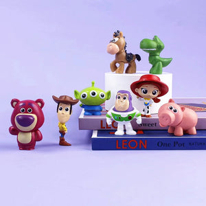 8Pçs Personagens Toy Story 4 Woody Buzz Lightyear Versão Q Boneco de Ação Brinquedo Infantil Mini Figurinha Decoração de Aniversário Anime Presente