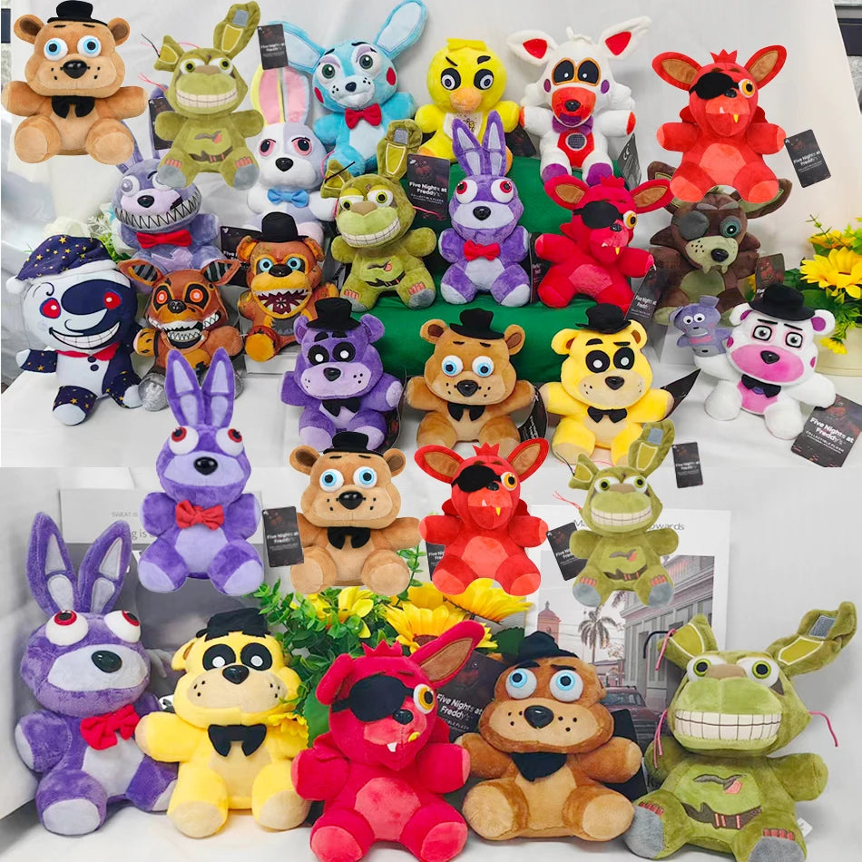 2026 Novos Brinquedos de Pelúcia Fofos de Five Nights at Freddy's Fnaf Boneca de Jogo Bonnie Urso Foxy Desenho Animado Bonecos de Pelúcia Freddy Brinquedos para Crianças Gif