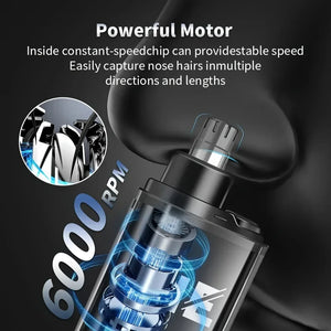 Aparador de Cabelo para Nariz e Ouvidos para Homens - Recarregável via USB C, Portátil, Carregamento Rápido, Kit de Higiene Compacto