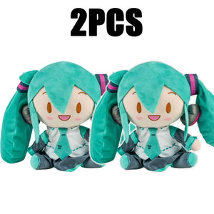 Desenho animado 20cm Boneca de pelúcia Hatsune Miku Brinquedo Anime sakura Miku snow Miku Personagem Kawaii Posição sentada Fufu Presente de Natal para crianças