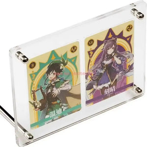 Suporte de Exibição de Cartões de Anime de Acrílico Transparente com Base, Adequado para Cartões de Anime, Cartões de Estrela, Exibição de Cartões de Jogo, Presente