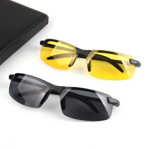 Óculos de Visão Noturna Masculinos para Dirigir Óculos Amarelos com Armação de PC Óculos de Sol para Atividades ao Ar Livre para Usar à Noite Antirreflexo Gafas