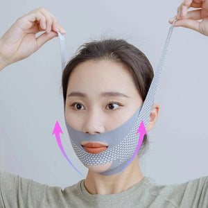 Lifting Facial com Faixa V para Dormir, Bandagem Facial Redutora de Gordura, Relaxamento, Levantamento de Forma, Redução de Papada, Banda de Afinamento Facial, Massagem