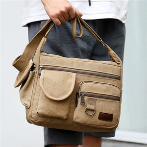 Bolsas de Ombro de Lona para Homens, Tote Casual, Bolsa de Viagem para Homens, Bolsa Transversal de Luxo, Bolsas Mensageiro de Moda, Bolsa de Alta Qualidade