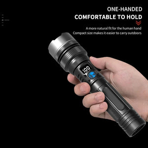 Lanterna Super Brilhante de 100000LM Lanterna Tática LED Recarregável de Longo Alcance para Camping ao Ar Livre, à Prova d'Água, Pesca
