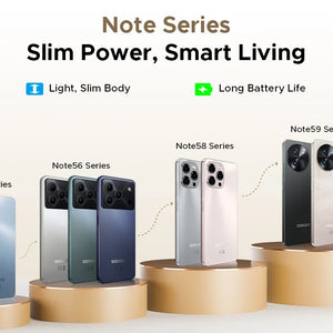 Telefone Móvel DOOGEE Note56 X Corpo Slim de 8,45mm Tela de 6,56" 90Hz Android 16 Bateria de 6150mAh Reconhecimento de Cena com IA Smartphone