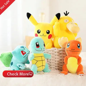 Brinquedos de Pelúcia Pokemon Pikachu de 25cm Kawaii Japão Anime Elfo Boneca de Pelúcia Macia e Fofa Boneca de Cartoon Pikachu Presente de Aniversário para Crianças Meninas