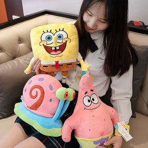 Boneco de Pelúcia Anime Spongebob Peluches Boneco Squarepants Patrick Star Squidward Eugene Krabs Gary Kawaii Brinquedo de Pelúcia de Desenho Animado