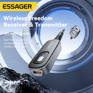 Receptor Transmissor de Áudio Bluetooth 5.1 Essager 3.5MM 3.5 AUX Com Microfone Adaptador Sem Fio de Música Estéreo Para PC TV Alto-falantes de Carro