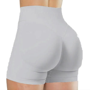 Shorts de Yoga de Cintura Alta para Mulheres de Verão, Elegantes e Sexy, Calças de Fitness para Corrida, Leggings de Yoga em Cores Sólidas, Meias Elásticas