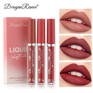 Conjunto de 3 PCS de Batons Líquidos de Longa Duração para Mulheres Cosméticos de Beleza Coreana Batons Matte à Prova d'Água Longa Duração