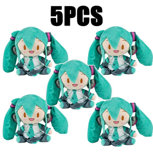Desenho animado 20cm Boneca de pelúcia Hatsune Miku Brinquedo Anime sakura Miku snow Miku Personagem Kawaii Posição sentada Fufu Presente de Natal para crianças