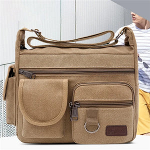Bolsas de Ombro de Lona para Homens, Tote Casual, Bolsa de Viagem para Homens, Bolsa Transversal de Luxo, Bolsas Mensageiro de Moda, Bolsa de Alta Qualidade