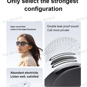Novos Óculos de Sol Inteligentes Bluetooth V5.3 Chamadas Fones de Ouvido para Esportes ao Ar Livre HIFI Tecnologia Preta Anti-toque UV Para Homens e Mulheres