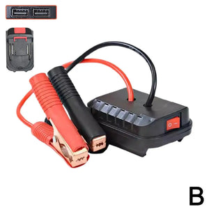 aptador de Carga de Bateria de Lítio para Carro, Clipe de Carregador, Acendedor de Auto, Iniciador de Emergência para Makita, Adaptador de Cabo de Reforço, Ferramentas de Emergência DIYAd