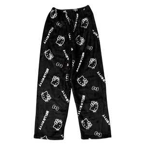 Calças de Pijama Y2K Hello Kitty Sanrio Anime Calças de Pijama Femininas Casal de Desenho Animado Roupas de Dormir para Casa Calças de Lazer Roupas para Casa