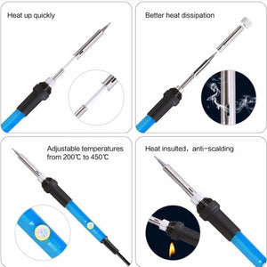 Ferro de Solda Elétrico Ajustável 60W EU 220V / ☆Plugue dos EUA 110V☆ Ferro de Solda DIY para Reparos
