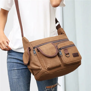 Bolsas de Ombro de Lona para Homens, Tote Casual, Bolsa de Viagem para Homens, Bolsa Transversal de Luxo, Bolsas Mensageiro de Moda, Bolsa de Alta Qualidade