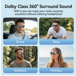 Óculos Inteligentes Fotochromáticos Anti Luz Azul Bluetooth V5.3 Fones de Ouvido para Chamadas HIFI Homens Mulheres Óculos de Sol UV400 Esportes Pesca Trabalho