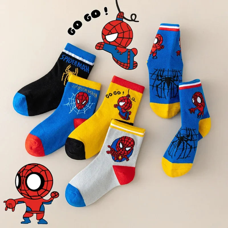 Kit 5 Pares de Meias Infantis Estampadas Estilo Herói