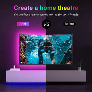 Luzes LED para TV Controle de 3 Teclas Fita LED USB 5V Luzes de Fita para Luz de Fundo de TV Decoração de Festa em Casa Fita Flexível