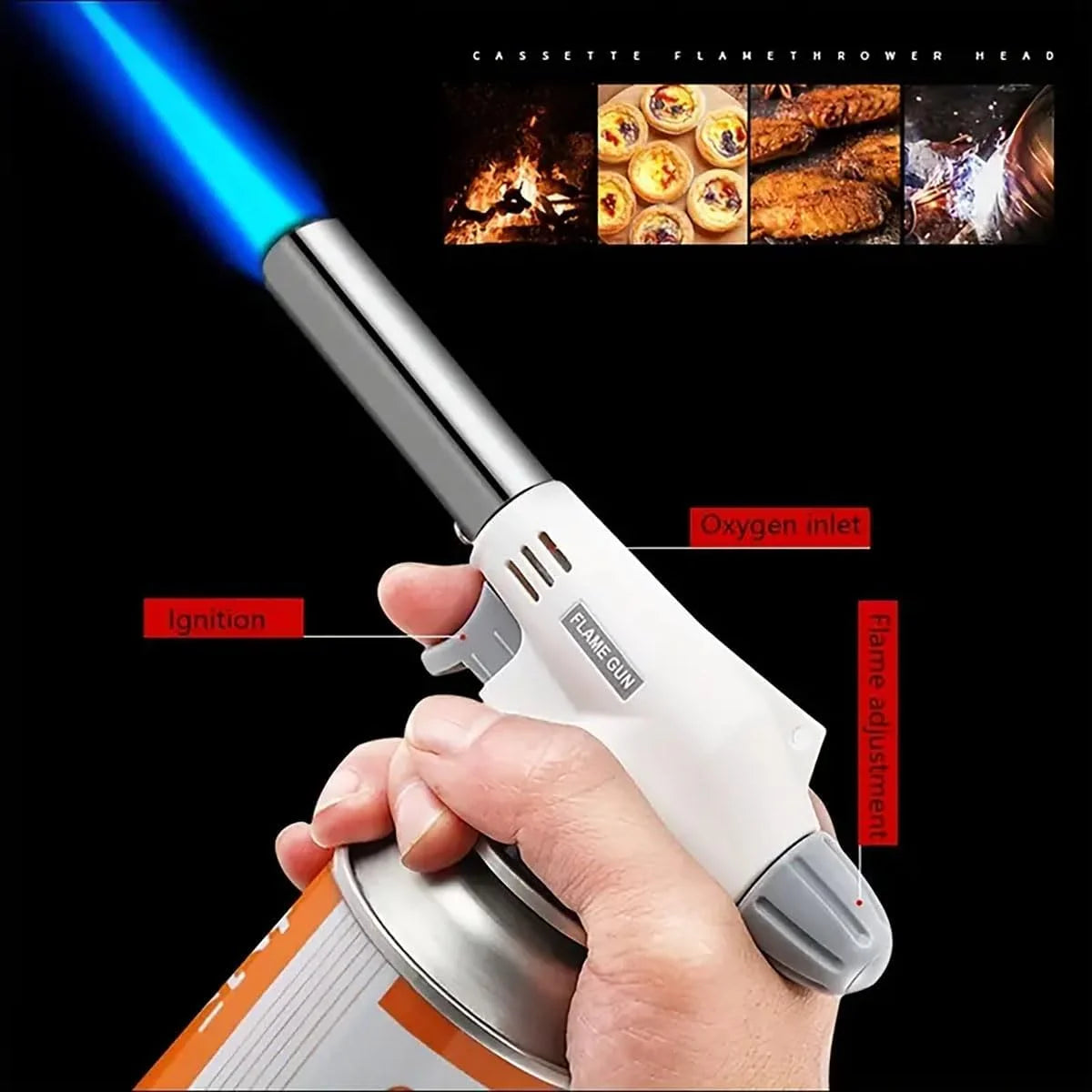 Acampamento Assar Churrasco Tocha de Gás Soldagem Criador de Fogo Isqueiro Queimador de Butano Chama Metal Chama de Metal Pistola de Chama Isqueiro de Soldagem Aquecimento