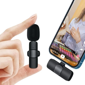 Microfone Lavalier Sem Fio Mini Tipo-C com Redução de Ruído Para Gravação em Android/iPhone, Transmissão ao Vivo, Entrevistas