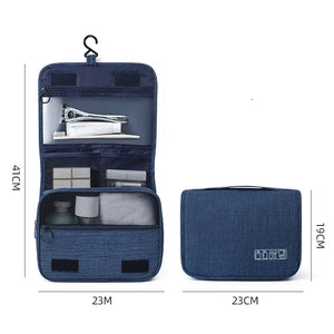 Bolsa de Armazenamento Portátil de Tecido Oxford para Homens, Organizador de Artigos de Higiene, Bolsa de Cosméticos para Mulheres, Necessaire de Viagem Impermeável e Suspensa