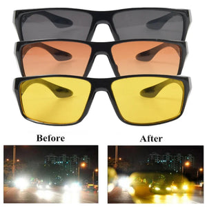 Óculos de Visão Noturna para Carro Óculos de Sol Anti-reflexo Proteção UV Óculos de Luz Aprimorada Óculos de Motocicleta Acessórios para Carro