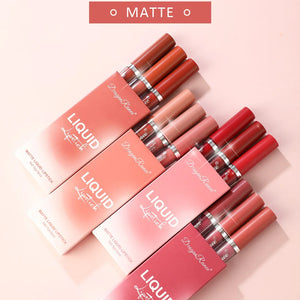 Conjunto de 3 PCS de Batons Líquidos de Longa Duração para Mulheres Cosméticos de Beleza Coreana Batons Matte à Prova d'Água Longa Duração