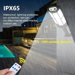 Nova Luz Solar LED 300000LM Lâmpada Solar Externa com Sensor de Movimento 4 Modos à Prova d'Água IP65 Luz Solar para Jardim de Rua Lanternas