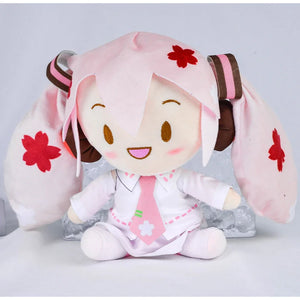 Desenho animado 20cm Boneca de pelúcia Hatsune Miku Brinquedo Anime sakura Miku snow Miku Personagem Kawaii Posição sentada Fufu Presente de Natal para crianças