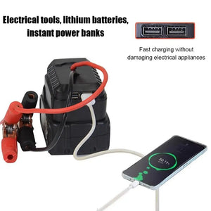 aptador de Carga de Bateria de Lítio para Carro, Clipe de Carregador, Acendedor de Auto, Iniciador de Emergência para Makita, Adaptador de Cabo de Reforço, Ferramentas de Emergência DIYAd