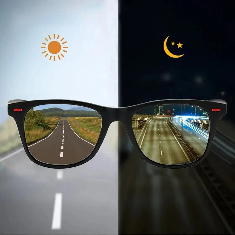 Óculos de Visão Noturna com Armação de PC Óculos de Sol Polarizados para Homens Óculos de Sol para Esportes ao Ar Livre Óculos de Visão Noturna para Motoristas Óculos de Proteção