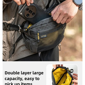 HIKEMAN Dyneema Fiber Waist Pack 1.1L Impermeável UltraLeve Multi Bolso para Ciclismo Corrida Caminhada Camping Esportes ao Ar Livre