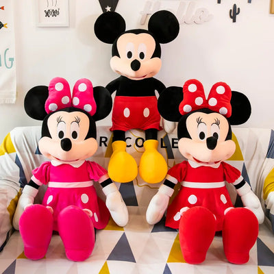 Brinquedos de Pelúcia Mickey Mouse de 35cm Kawaii Anime Mickey Minnie Modelos de Pelúcia Decorativos para Bonecas Presente de Aniversário para Crianças