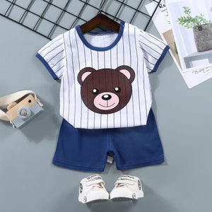 2PCS roupas para mãe e crianças Conjuntos infantis Camiseta Calções Meninos Meninas Verão Algodão Manga curta Roupa para Bebês Crianças Conjunto para Criança