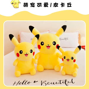 Brinquedos de Pelúcia Pokemon Pikachu de 25cm Kawaii Japão Anime Elfo Boneca de Pelúcia Macia e Fofa Boneca de Cartoon Pikachu Presente de Aniversário para Crianças Meninas