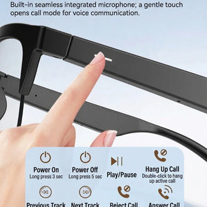 Óculos Inteligentes Fotochromáticos Anti Luz Azul Bluetooth V5.3 Fones de Ouvido para Chamadas HIFI Homens Mulheres Óculos de Sol UV400 Esportes Pesca Trabalho