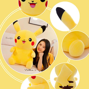 Brinquedos de Pelúcia Pokemon Pikachu de 25cm Kawaii Japão Anime Elfo Boneca de Pelúcia Macia e Fofa Boneca de Cartoon Pikachu Presente de Aniversário para Crianças Meninas