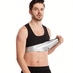 Camisa de Sauna para Homens, Camiseta de Suor de Sauna de Manga Curta, Colete de Sauna para Homens, Regata de Exercício na Academia